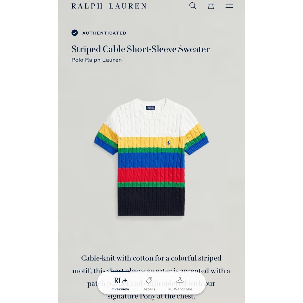Polo Ralph Lauren Womens Cable Knit pocket Sweater 2XL colorful Preppy pony - Picture 4 of 14